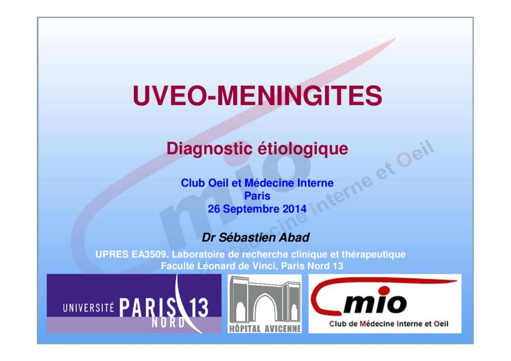 Uvéo-méningites : diagnostic étiologique